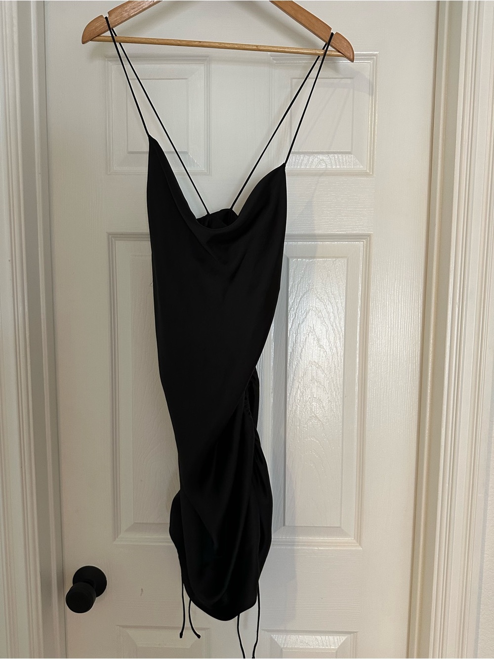 Zara Black Cowl Neck Mini Slip Dress